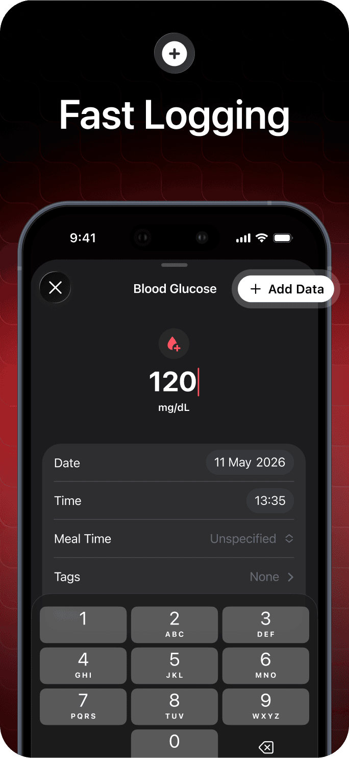 Glucose Tracker app screenshot