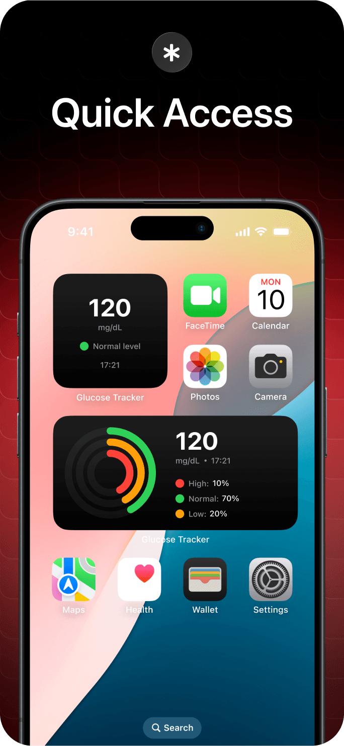 Glucose Tracker app screenshot